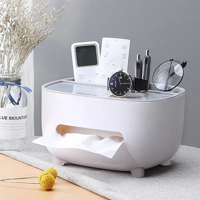 Desktop Organizer Shelf with Tissue Holder