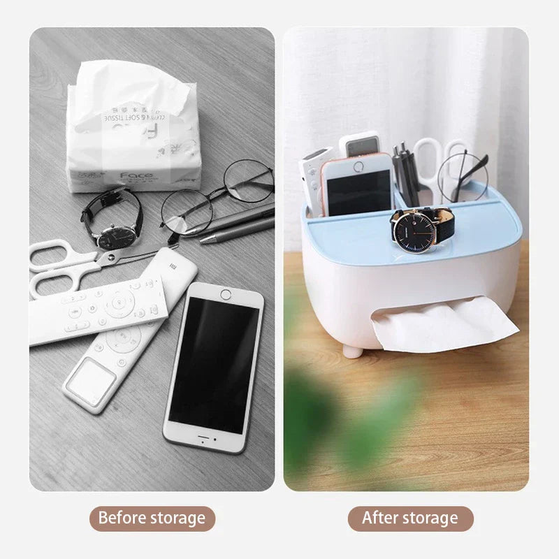 Desktop Organizer Shelf with Tissue Holder