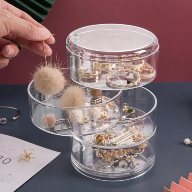 Rotating Clear Jewelry Organizer Box