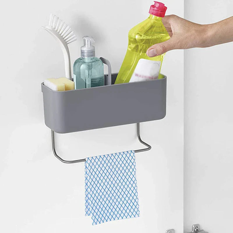 Wall-Mount Cleaning Supply Storage Bin