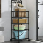 Rolling Multi-Tier Storage Shelf Rack