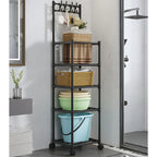 Rolling Multi-Tier Storage Shelf Rack