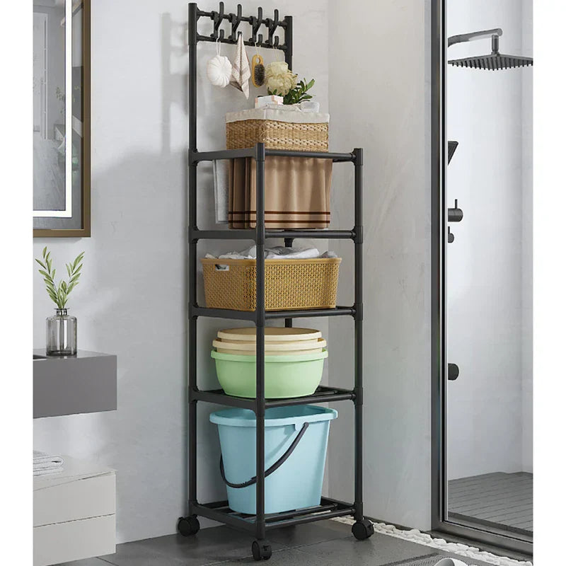 Rolling Multi-Tier Storage Shelf Rack